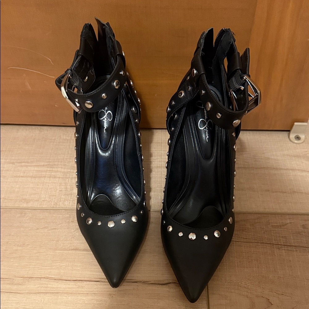 Jessica Simpson Black Studded Heels